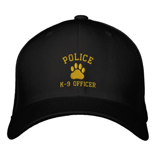 POLICE、K-9オフィサー 刺繍入りキャップ (正面)
