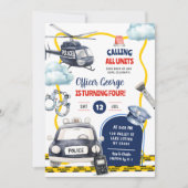 Police Kid's Birthday 招待状 (正面)