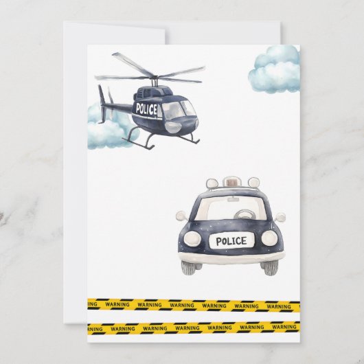 Police Kid's Birthday 招待状 (裏面)