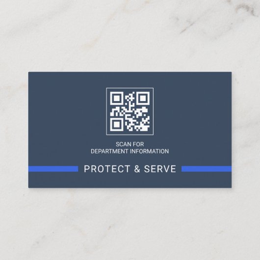Police Law Enforcement QR Code Thin Blue Line 名刺 (裏面)