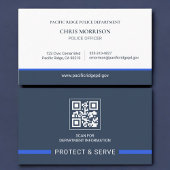 Police Law Enforcement QR Code Thin Blue Line 名刺