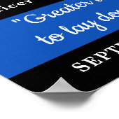 Police Memorial Blue Line American Flag Funeral ポスター (角)