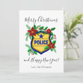 Police Merry Christmas & Happy New Year Shield シーズンカード (スタンド正面)