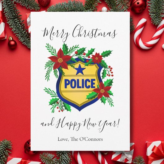 Police Merry Christmas & Happy New Year Shield シーズンカード