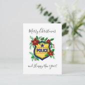 Police Merry Christmas & Happy New Year Shield シーズンポストカード (スタンド正面)