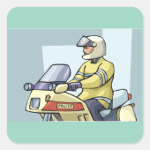 Police Motorcycle Officer Law Enforcement スクエアシール (正面)