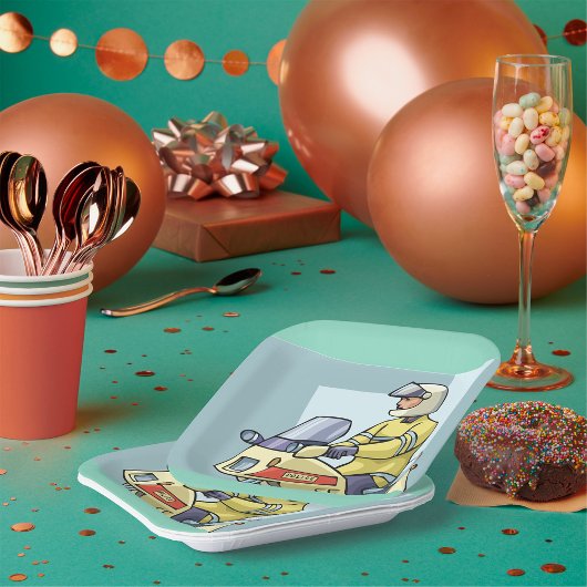 Police Motorcycle Officer Law Enforcement ペーパープレート