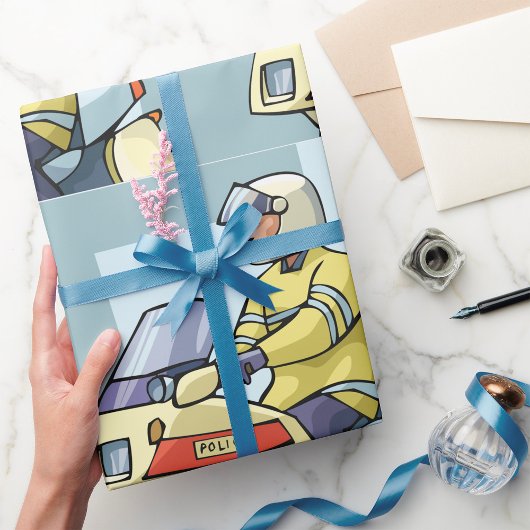 Police Motorcycle Officer Law Enforcement ラッピングペーパー