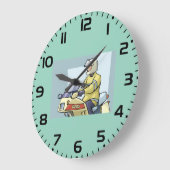 Police Motorcycle Officer Law Enforcement ラージ壁時計 (傾斜)