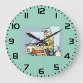 Police Motorcycle Officer Law Enforcement ラージ壁時計 (正面)