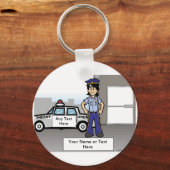 Police Officer – 漫画(PrintedPerfection.com) キーホルダー (正面)