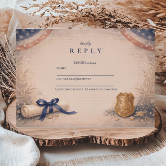 Police Officer Academy Milestone Graduation 出欠カード