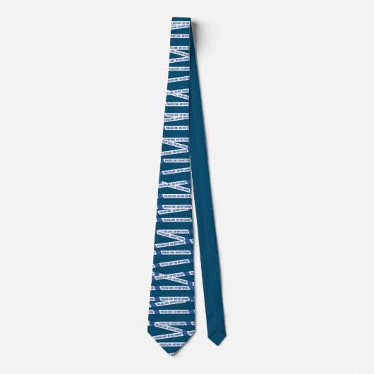 Police Officer Blue Crime Scene Tape Retirement ネクタイ (正面)