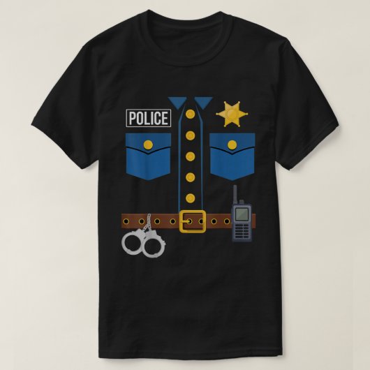 Police Officer Costume Funny Tee Tシャツ (デザイン正面)