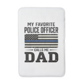 Police Officer Dad Vintage Flag Shirt Design_1 バスマット (正面縦)