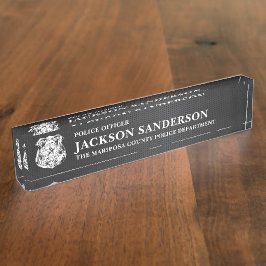 Police Officer Department Law Enforcement Logo デスクネームプレート