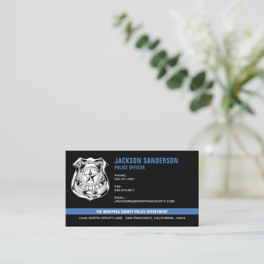 Police Officer Department Law Enforcement Logo 名刺 (スタンド正面)