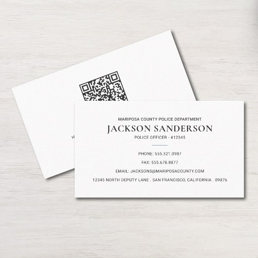 Police Officer Department Law Enforcement QR Code 名刺