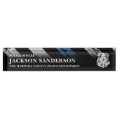 Police Officer Department Thin Blue Line Logo デスクネームプレート (正面)