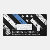 Police Officer Department Thin Blue Line Logo デスクマット (キーボード&マウス)