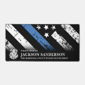 Police Officer Department Thin Blue Line Logo デスクマット (正面)