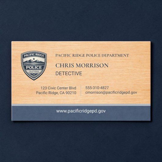Police Officer Detective Rustic Logo Business Card 名刺