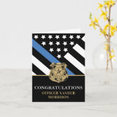 Police Officer Graduation Congratulations カード (黄色い花)