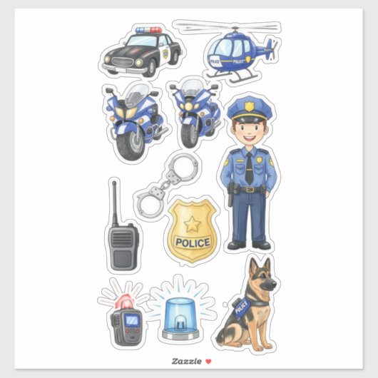 👮‍♂️ Police Officer K9 Dog Patrol Vinyl Sticker シール (シート)