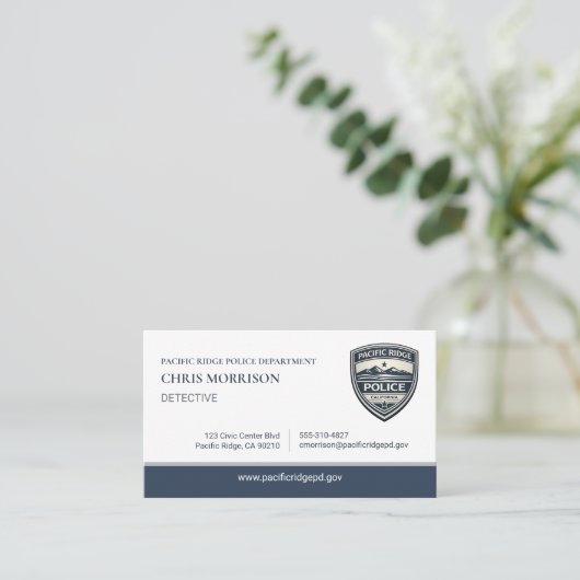 Police Officer Law Enforcement QR Code 名刺 (スタンド正面)