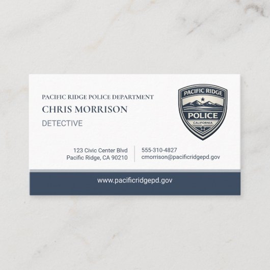 Police Officer Law Enforcement QR Code 名刺 (正面)