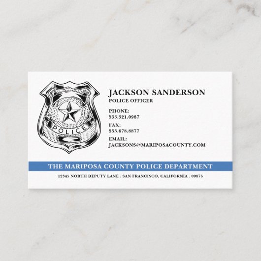 Police Officer Law Enforcement QR Code Logo 名刺 (正面)