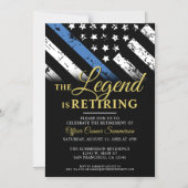 Police Officer Law Enforcement Retirement Party マグネット招待状 (正面)