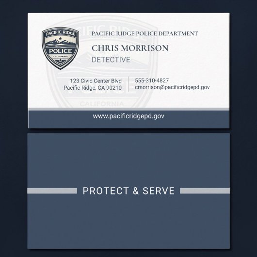 Police Officer Logo Modern Business Card 名刺