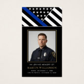 Police Officer Memorial Cross Funeral Prayer Card (正面)