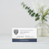 Police Officer Metallic Logo Business Card 名刺 (スタンド正面)