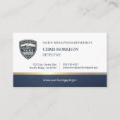 Police Officer Metallic Logo Business Card 名刺 (正面)