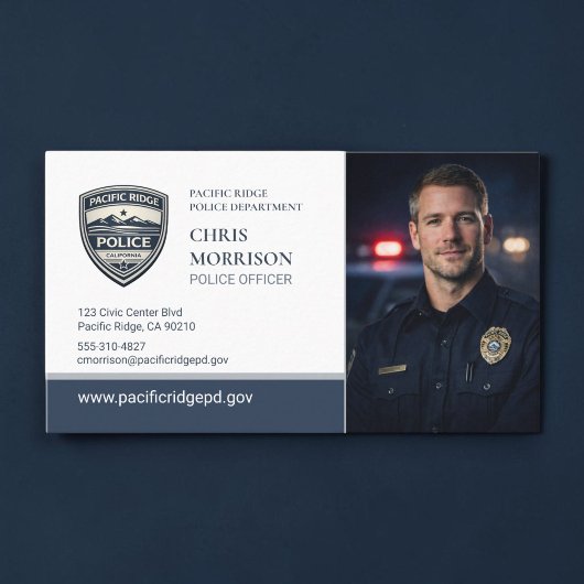 Police Officer Photo Law Enforcement Business Card 名刺