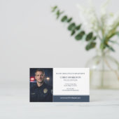 Police Officer Photo Logo QR Code 名刺 (スタンド正面)