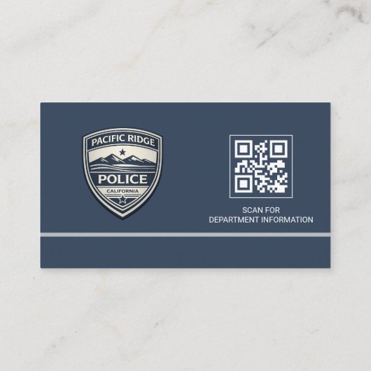 Police Officer Photo Logo QR Code 名刺 (裏面)