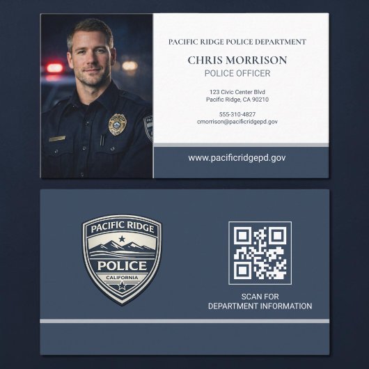 Police Officer Photo Logo QR Code 名刺