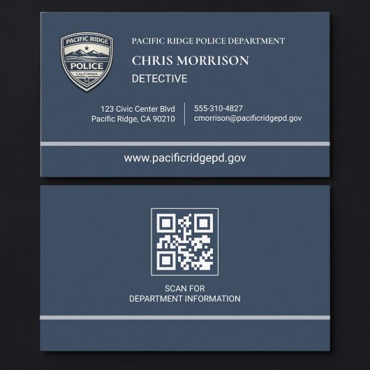 Police Officer QR Code Business Card 名刺
