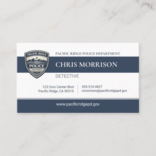 Police Officer QR Code Professional Business Card 名刺 (正面)