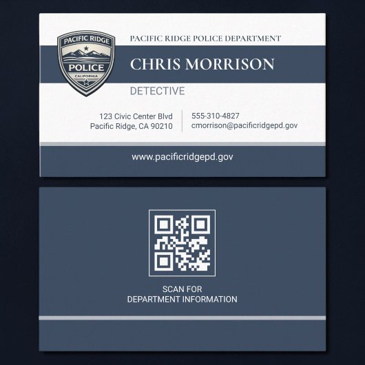 Police Officer QR Code Professional Business Card 名刺