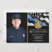 Police Officer Retirement Law Enforcement Photo マグネット招待状 (正面)