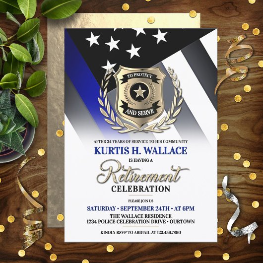 Police Officer Retirement Party Invitation 招待状
