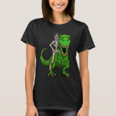 Police Officer Skeleton Dinosaur T Rex Halloween C Tシャツ (正面)