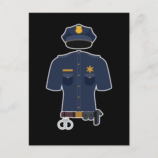 Police Officer Uniform Kids Carnival ポストカード (正面)