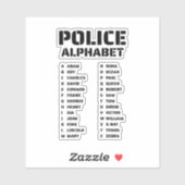 Police Phonetic Alphabet Guide シール (シート)