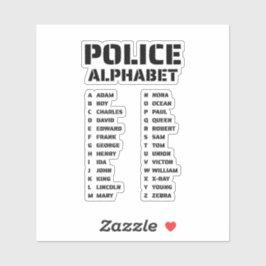 Police Phonetic Alphabet Guide シール