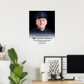 Police Retirement Blue Line Flag Photo Welcome ポスター (ホームオフィス)